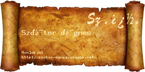 Szútor Ágnes névjegykártya